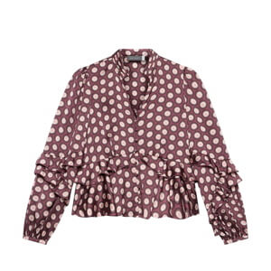 Mint Velvet Burgundy Geometric Print Top